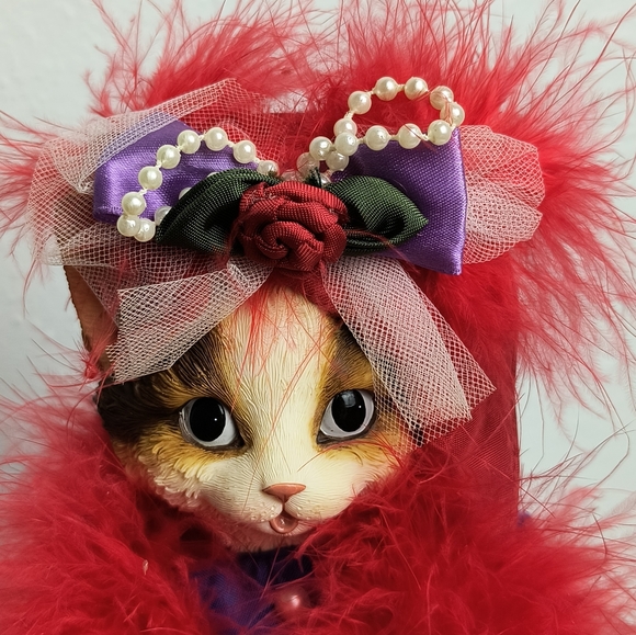 Artisan Flair,Inc Heather Flykes Molly Catnip Red Hat Cat Doll Porcelain… - Picture 15 of 16